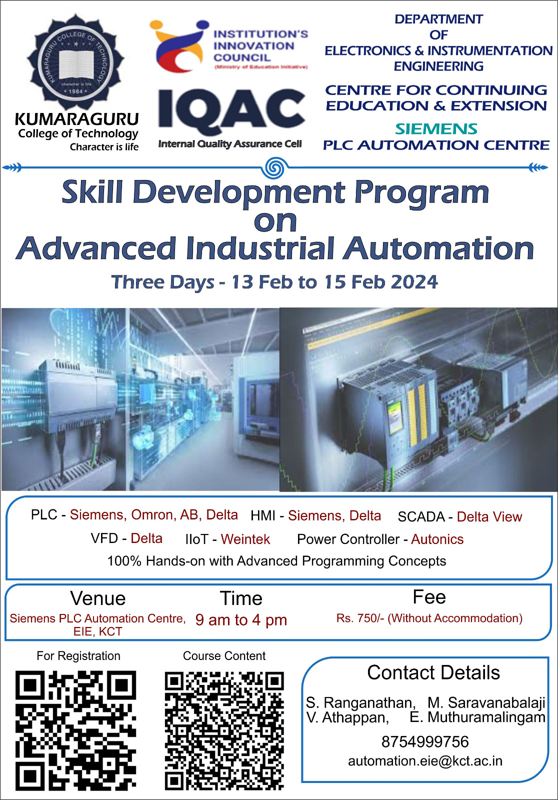 Skill Development Program on Advanced Industrial Automation 2024